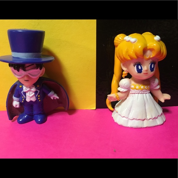 Irwin Other - Sailor Moon PVC  Vintage Figures Princess Serena & Tuxedo Mask Cake Toppers